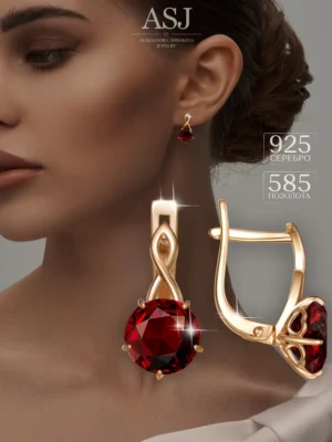 серебро · позолота · рубин искусственный · красный