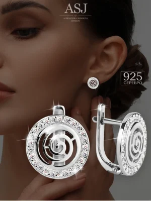 серебро · родий · Фианиты · бесцветные
